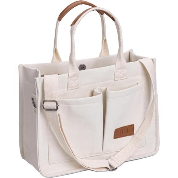 Handbags - Large Canvas Tote Bag for Women,Womens Laptop Work Book Bags Crossbody Purse